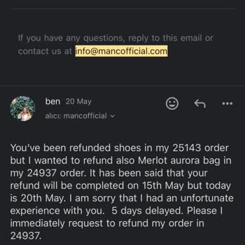 Manc Para İadesini Yapmıyor