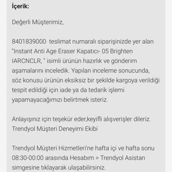 Maybelline New York Ürünüm Gelmedi, Kutu Boş Geldi.