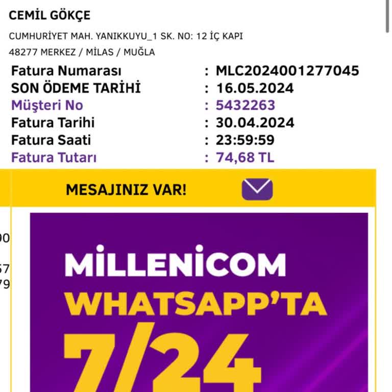Millenicom İzinsiz Hat Taşınması Ve Fatura Çıkarılması