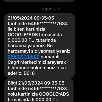 Google AdSense Google Ads Kredi Kartı Alışveriş Problemi