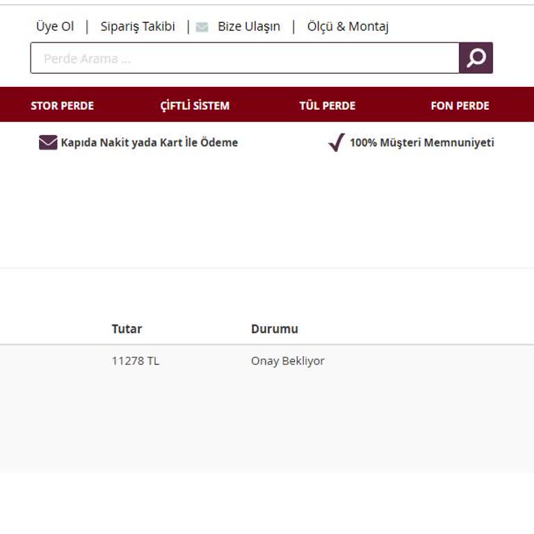 Rasa Perde İnternet Siparişimi Temin Etmiyor Ve Ulaşılamıyor