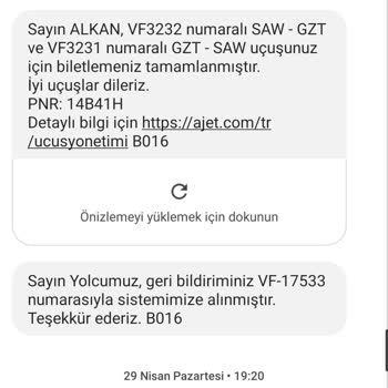 Ajet Bilet İptal Etmeme