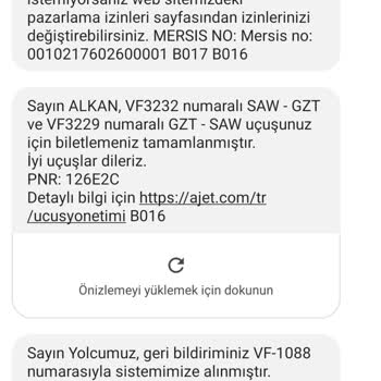 Ajet Bilet İptal Etmeme