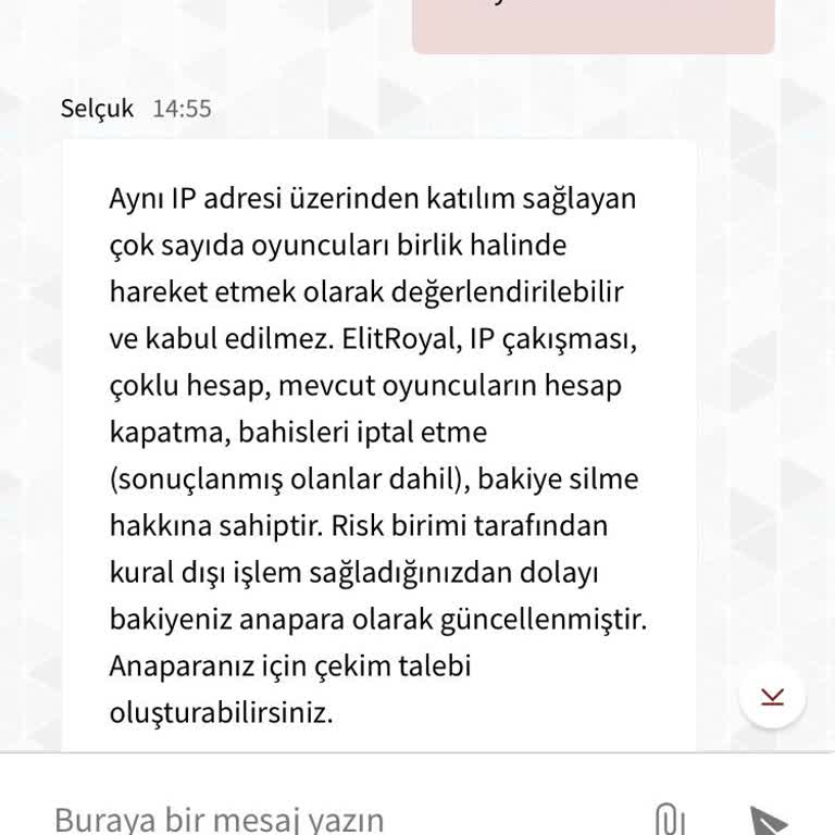 Elitroyal Haksızlık Bakiye Silme
