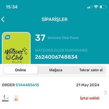 Watsons Ürün Sipariş İptali