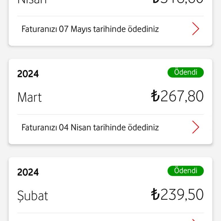 Vodafone Faturada Her Ay Yükseklik