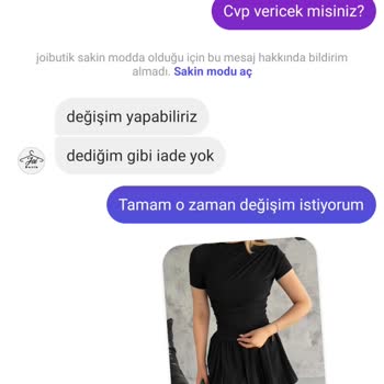 Joi Butik Beden Uyumsuzluğu Ve Bilgi Eksikliği Şikayeti