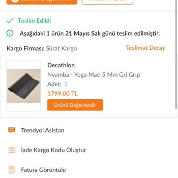 Trendyol Decathlon'dan Aldığım Matın Yerine Daha Ucuzunu Gönderdi.