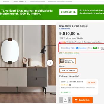 Enza Home Asılsız Bahaneyle Ürün İptal Ediyor