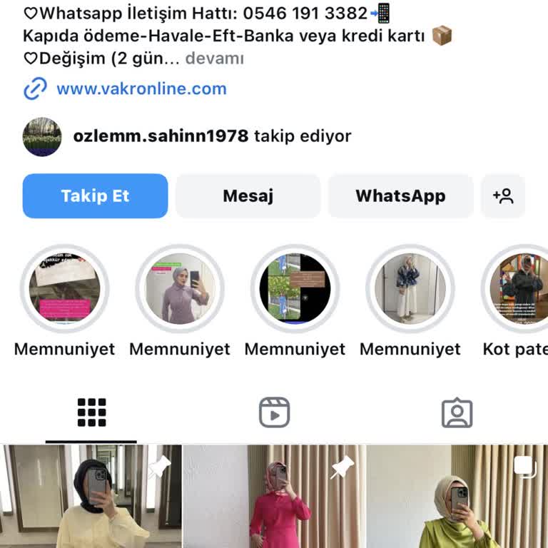 Vakronline Tesettür Mağazası Instagram