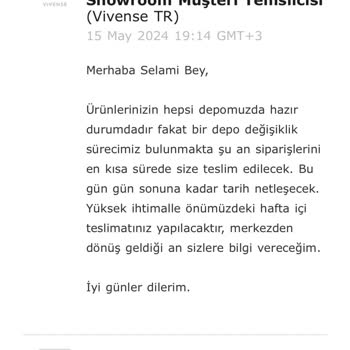 Vivense Siparişler Gecikti Ve Sürekli Kesin Bir Tarih Veremiyoruz Diyorlar