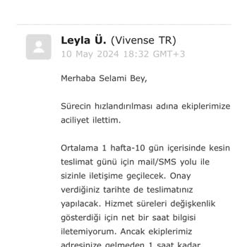 Vivense Siparişler Gecikti Ve Sürekli Kesin Bir Tarih Veremiyoruz Diyorlar