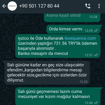 LESEQUENCE Şikayetçiyim Aldığım Ürün Gelmedi