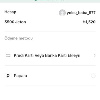 TikTok Yolcu_baba-577 Hesabıma Jetonum Yüklenmedi