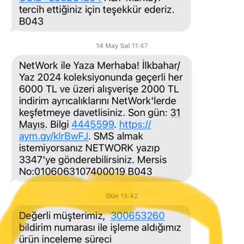 Network Ay Mağazacılık Mont Şikayeti