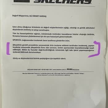 Skechers Ayakkabıda İmalat Hatası