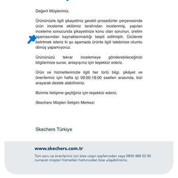 Skechers Ayakkabıda İmalat Hatası