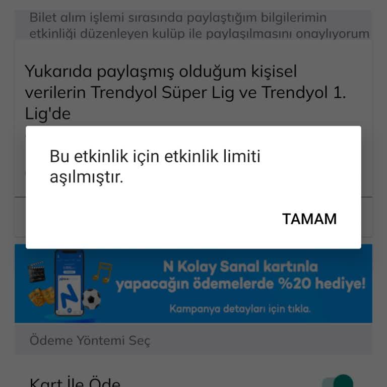 Passolig Bu Etkinlik İçin Etkinlik Sınırı Asılmıştır
