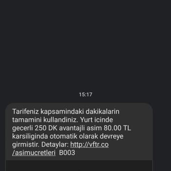 Vodafone Aşım Paketi Ücret Politikası