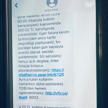 Vodafone Hatasını Düzeltmesini İstiyorum