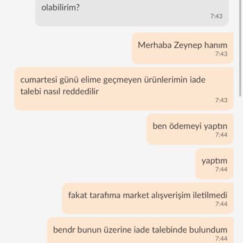 Trendyol Market Carrefour Acıbadem Gelmeyen Ürün Para İadesi Yapılmadı
