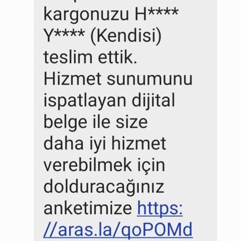 Aras Kargo Kargo Teslim Edildi Gözüküyor!
