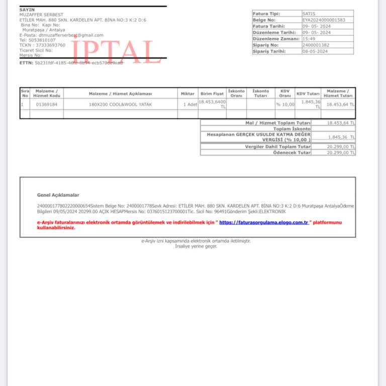 Enza Home Yatak Teslimatı Ve İade Sürecinde Yaşanan Mağduriyet