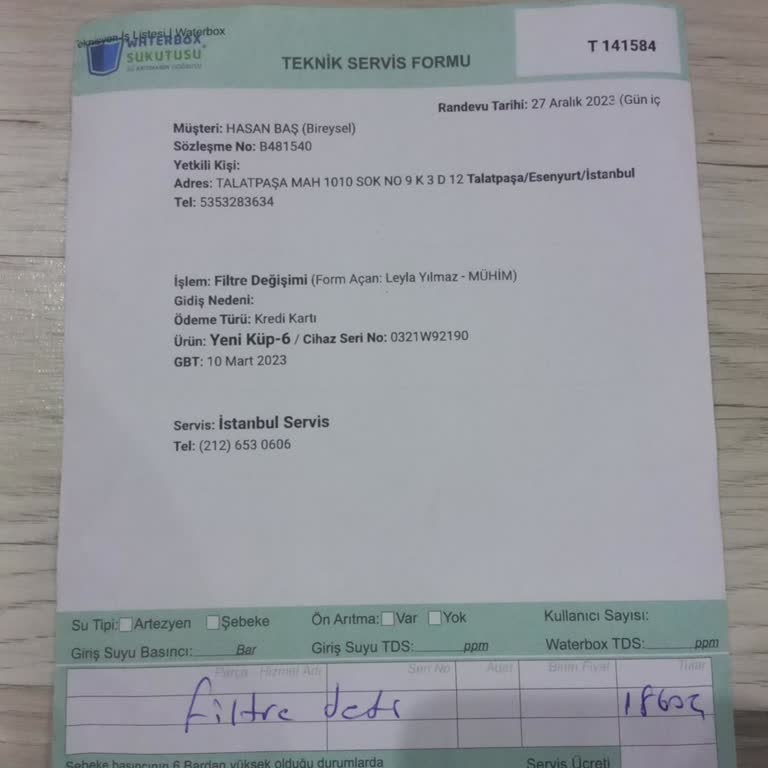 Waterbox Su Kalitesi Bozuk Ve Kireçli