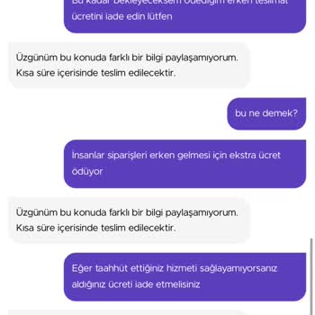 Şimdi Getir'e Ücret Ödeyip Yine De Geç Gelen Siparişim