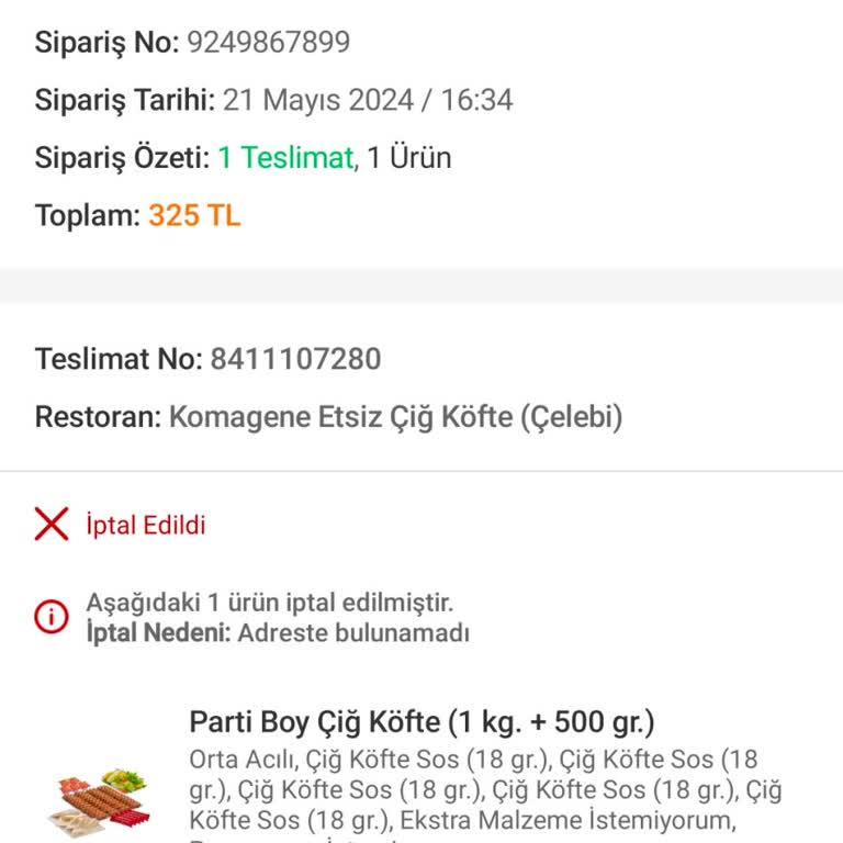 Trendyol Yemek GO Siparişi Teslim Etmediği Halde Parasını Alması!