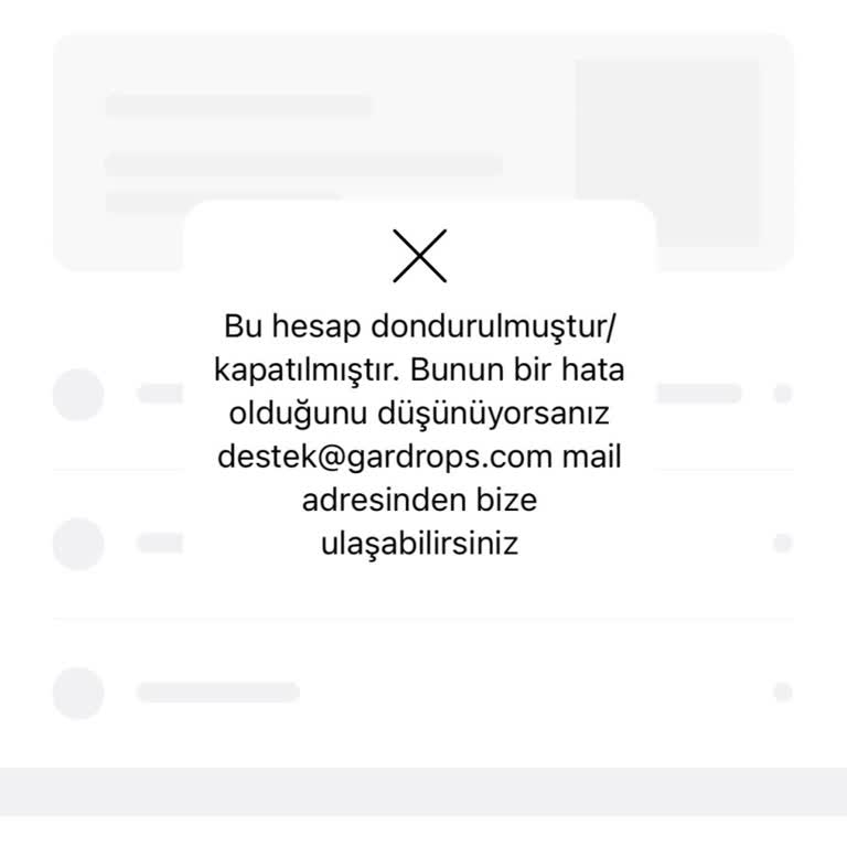 Durduk Yere Gardrops Hesabım Donduruldu/kapatıldı