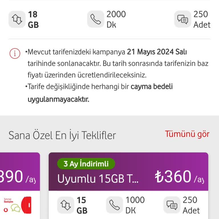 Vodafone'un Açıklanamayan Taahhüt Zammı