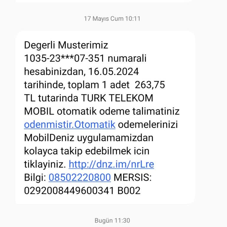 Denizbank Talep Etmeden Kendi Kendine Otomatik Ödeme Talimatı Veriyor.