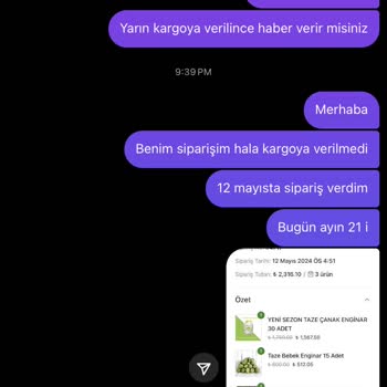 Tarladan Mutfağa Siparişim Kargolanmadı, İletişim Yok!