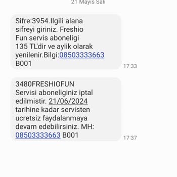Freshiofun Servisi Kendisine Şifre Gönderterek Üye Yapıyor.