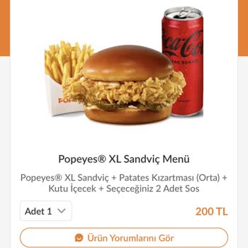 Popeyes Eksik Bayat Soğuk Yanlış Ürün