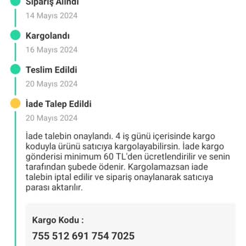 Dolap Alınan Ürün Açıklamada Belirtildiği Gibi Gönderilmemiş