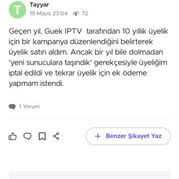 Guek IP TV Üyelik Sorunu Ve Mağduriyeti