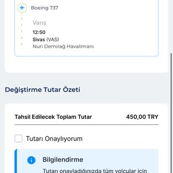Ajet Uçuş Değişiklik Ve İptal Ücretlerindeki Ücret Tutarsızlığı