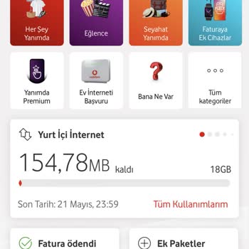 Vodafone İnternetim Bitmeden 80 TL Karşılığında Aşım Paketi Ekledi!