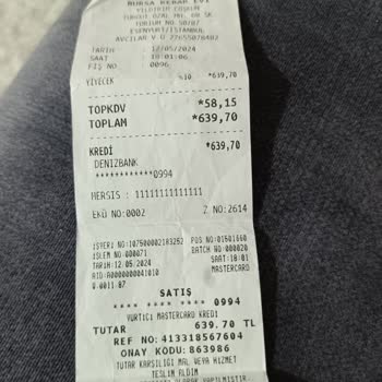 Bursa İskender Toryum AVM Bursa Kebap Evide Görseldeki Gibi Gelmedi