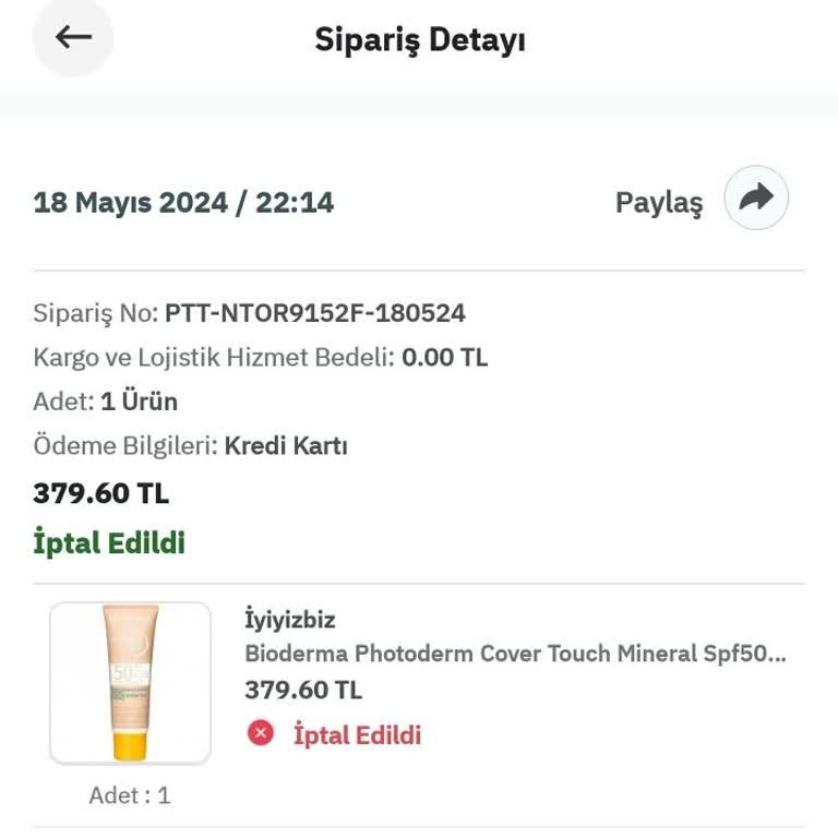 iyiyizbiz.com Firmadan Fiyat Değişikliği Ve Ürünü İade Etmesi