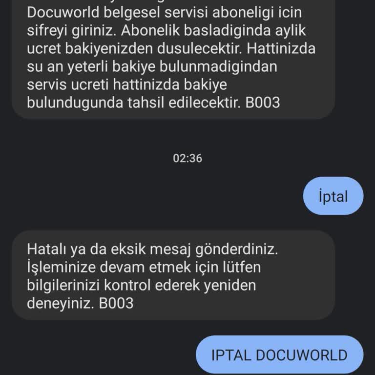 Vodafone Docuworld Belgesel Üyeliği İptali