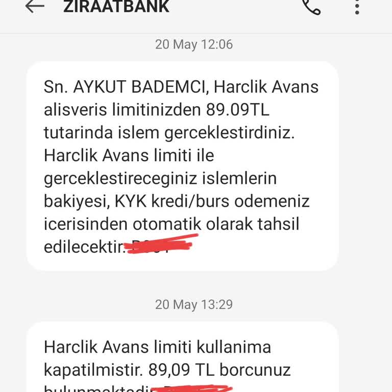 Ziraat Bankası Kartlarımdaki Borcumun Gözükmemesi