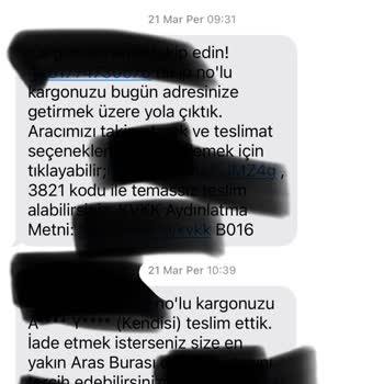 Trendyol Aras Kargo Kargo Teslimatı Yapmadı Kapıma Gelmeden Geri İade Ettiler.