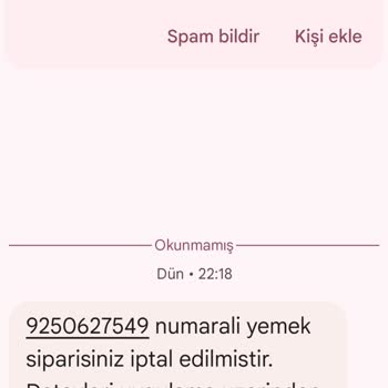 Trendyol Yemek Sipariş İptali Yapmış