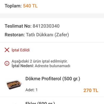 Trendyol Yemek Siparişi Kuryenin Siparişimi Teslim Etmemesi