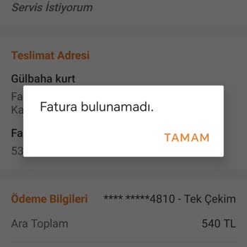 Trendyol Yemek Siparişi Kuryenin Siparişimi Teslim Etmemesi