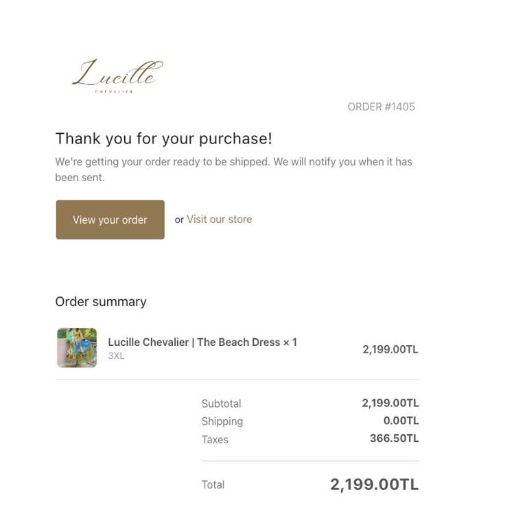 Lucille Chevalier Siparişimiz Gönderilmedi, Muhatabımız Yok.