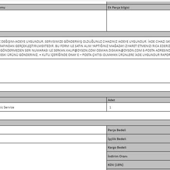 Dyson Yetersiz Destek, Umursamaz Tavırlar!
